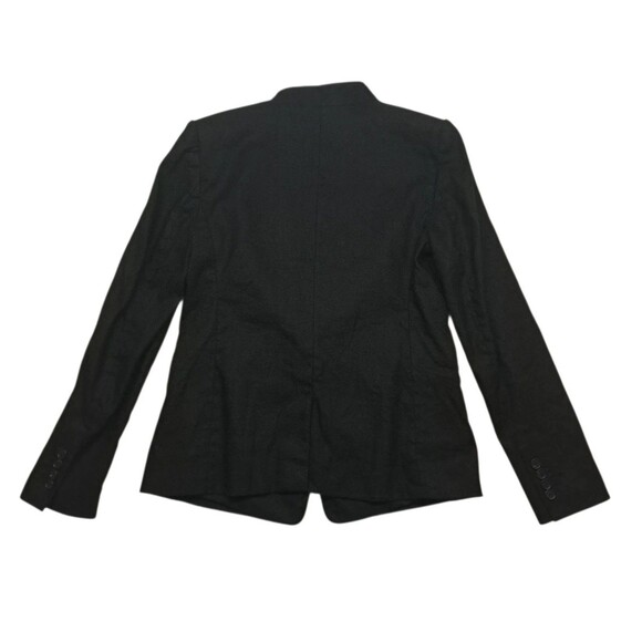Ann Taylor Blazer Jacket Womens 4 Black Cutaway Linen Blend One Button Work 2024 - Picture 2 of 10